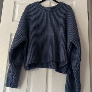 Cozy & Chunky Blue Loose Fit Knit Sweater